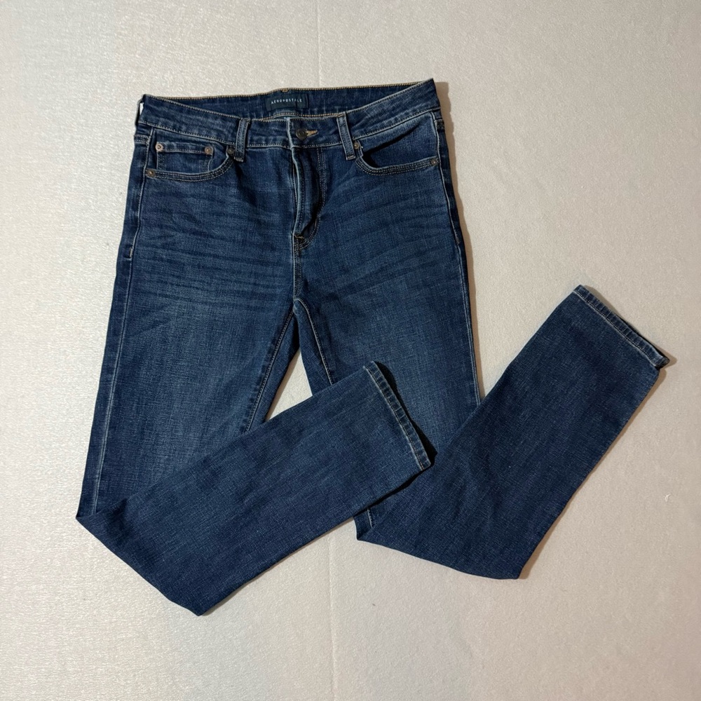 Aeropostale Dark Blue Skinny Jeans Size 32/34